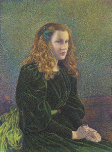 Junge Frau im grünen Kleid Germaine Maréchal