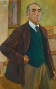Selbstporträt in einer grünen Weste, 1924 von Théo van Rysselberghe