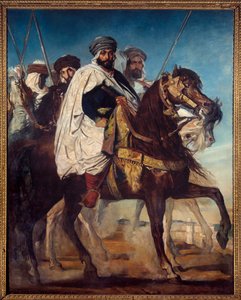 Ali Ben Ahmed, letzter Kalif von Konstantin und Anführer des Harakta-Stammes, gefolgt von seiner Eskorte vor Konstantin