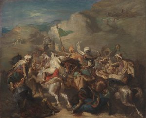 Schlacht arabischer Reiter um eine Standarte