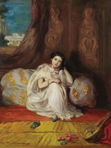 Jeune fille mauresque, assise dans un riche intérieur Almée von Théodore Chassériau
