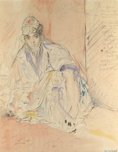 Jüdische Frau aus Algier, die auf dem Boden sitzt, ca. 1846 von Théodore Chassériau