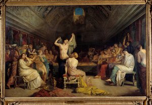 Tepidarium. Frauen versammelt im Bereich der warmen Bäder im antiken Rom