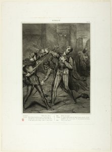 Schurke, du stirbst, Platte zehn aus Othello von Théodore Chassériau