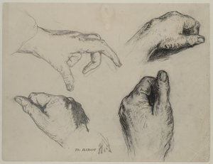 Studie von Händen, 1800er Jahre von Auguste Theodule Ribot