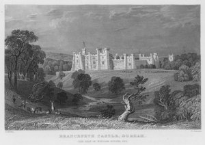 Brancepeth Castle, Durham, der Sitz von William Russel (Stich) von Thomas (after) Allom