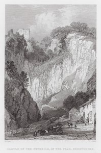 Burg der Peverils, im Peak, Derbyshire (Stich) von Thomas (after) Allom
