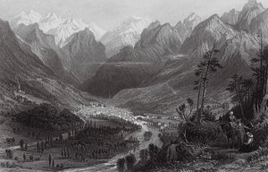 Cauterets, in den Pyrenäen von Thomas (after) Allom