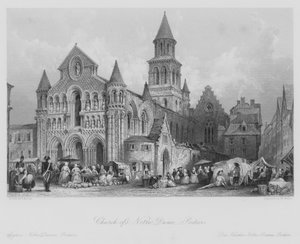 Kirche Notre Dame, Poitiers (Gravur)