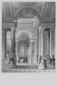 Große Treppe, Louvre-Palast, Paris (Stich)