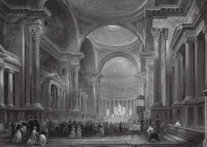 Innenraum der Madeleine, Paris (Gravur) von Thomas (after) Allom