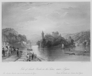 Insel Sainte Barbe an der Saône, bei Lyon (Stich)