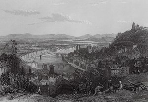Lyon, von La Croix Rousse von Thomas (after) Allom
