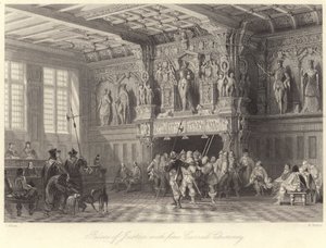 Justizpalast mit fein geschnitztem Kamin, Brügge von Thomas (after) Allom