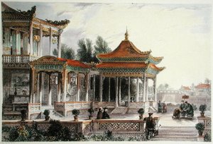 Pavillon des Sterns der Hoffnung, Tong Chow, um 1850 von Thomas (after) Allom