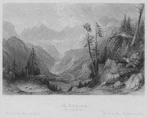Der Col de Tortes, Jagd auf den Izoid (Stich) von Thomas (after) Allom