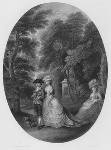 Der Spaziergang in Kew, nach dem Bild in der Königlichen Sammlung von Thomas (after) Gainsborough