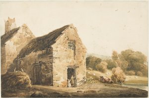 Häuser in der Nähe von Newcastle Upon Tyne, nach 1800 von Thomas (after) Girtin