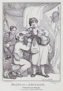 Ausrüstung eines Schmugglers (Lithografie)