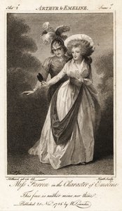 Miss Elizabeth Farren in der Rolle der Emeline in John Drydens Arthur und Emeline von Thomas (after) Stothard