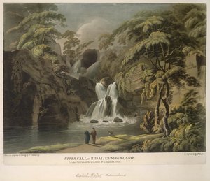 Oberer Wasserfall bei Ridal, Cumberland, graviert von F. Jukes von Thomas (after) Walmsley