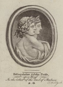 Heliogabalus, römischer Kaiser, und Kaiserin Julia Paula (Stich)