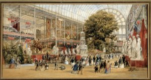 Königin Victoria (1819-1901) besucht die Ausstellung von 1851 im Crystal Palace in London. Weltausstellung von 1851 von Thomas Abiel Prior