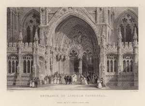 Eingang zur Kathedrale von Lincoln von Thomas Allom