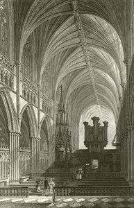 Innenraum der Kathedrale von Exeter von Thomas Allom
