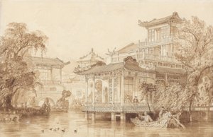 Das Haus eines chinesischen Kaufmanns in der Nähe von Kanton von Thomas Allom