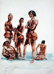 Damaras beim Viehziehen von Thomas Baines