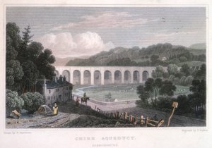 Chirk-Aquädukt am Ellesmere-Kanal, um 1829