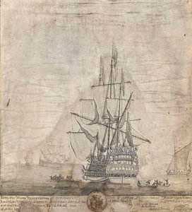 Ansicht von Seiner Majestät Schiff Royal Sovereign von Thomas Baston