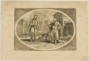 Fabel: Ein Mann von einem Hund gebissen von Thomas Bewick