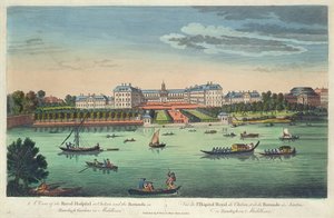 Ansicht des Royal Hospital in Chelsea und der Rotunde in den Ranelaigh Gardens, veröffentlicht von Robert Sayer, 1751 von Thomas Bowles