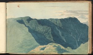 Album mit Landschafts- und Figurenstudien: Berglandschaftsszene