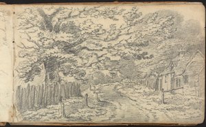 Album mit Landschafts- und Figurenstudien: Ländliche Straße bei Potten End von Thomas Bradshaw