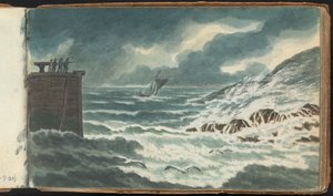 Album mit Landschafts- und Figurenstudien: Sturm auf See von Thomas Bradshaw
