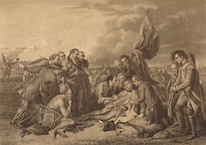 Der Tod von General Wolfe auf den Höhen von Abraham, Quebec, 13. September 1759, 1886 von Thomas Brown