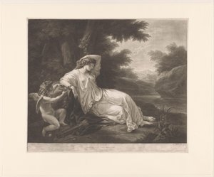 Cupido bindet die schlafende Aglaia an einen Baum von Thomas Burke