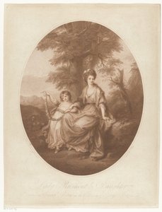 Porträt von Lady Rebecca Northwick und ihrer Tochter Anne Rushout von Thomas Burke