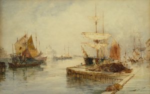 Eingang zur Giudecca Venedig, um 1870 von Thomas Bush Hardy
