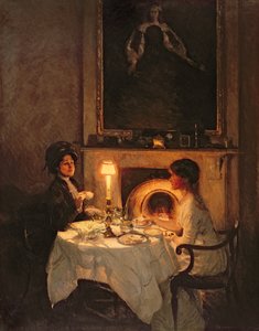 Ein Besucher, Kerzenlicht und Tee