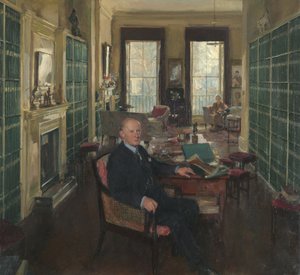 Sir Robert Witt in seiner Bibliothek am Portman Square 32 von Thomas Cantrell Dugdale