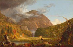 Ansicht des Bergpasses namens Notch der Weißen Berge Crawford Notch