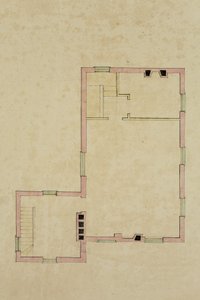 Grundriss des zweiten Stocks der vorgeschlagenen Villa in Catskill