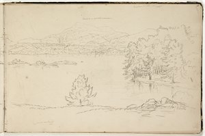 Hoosick oder Saddle Mountain und See bei Pittsfield, ca. 1832 von Thomas Cole