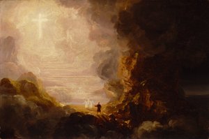 Der Pilger des Kreuzes am Ende seiner Reise (Studie für die Serie, Das Kreuz und die Welt) von Thomas Cole