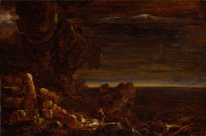 Der Pilger der Welt am Ende seiner Reise Studie für die Serie, Das Kreuz und die Welt von Thomas Cole