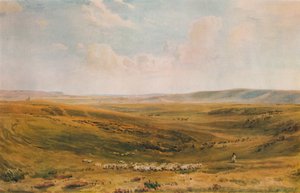 Die Downs bei Lewes, Seaford Cliff in der Ferne, ca. 1887